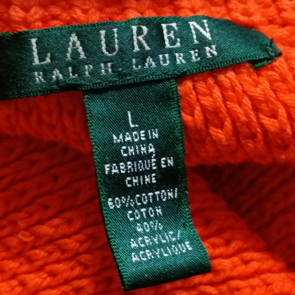 Ralph Lauren Women's Orange Vintage Sweater Size Large - Picture 3 of 14